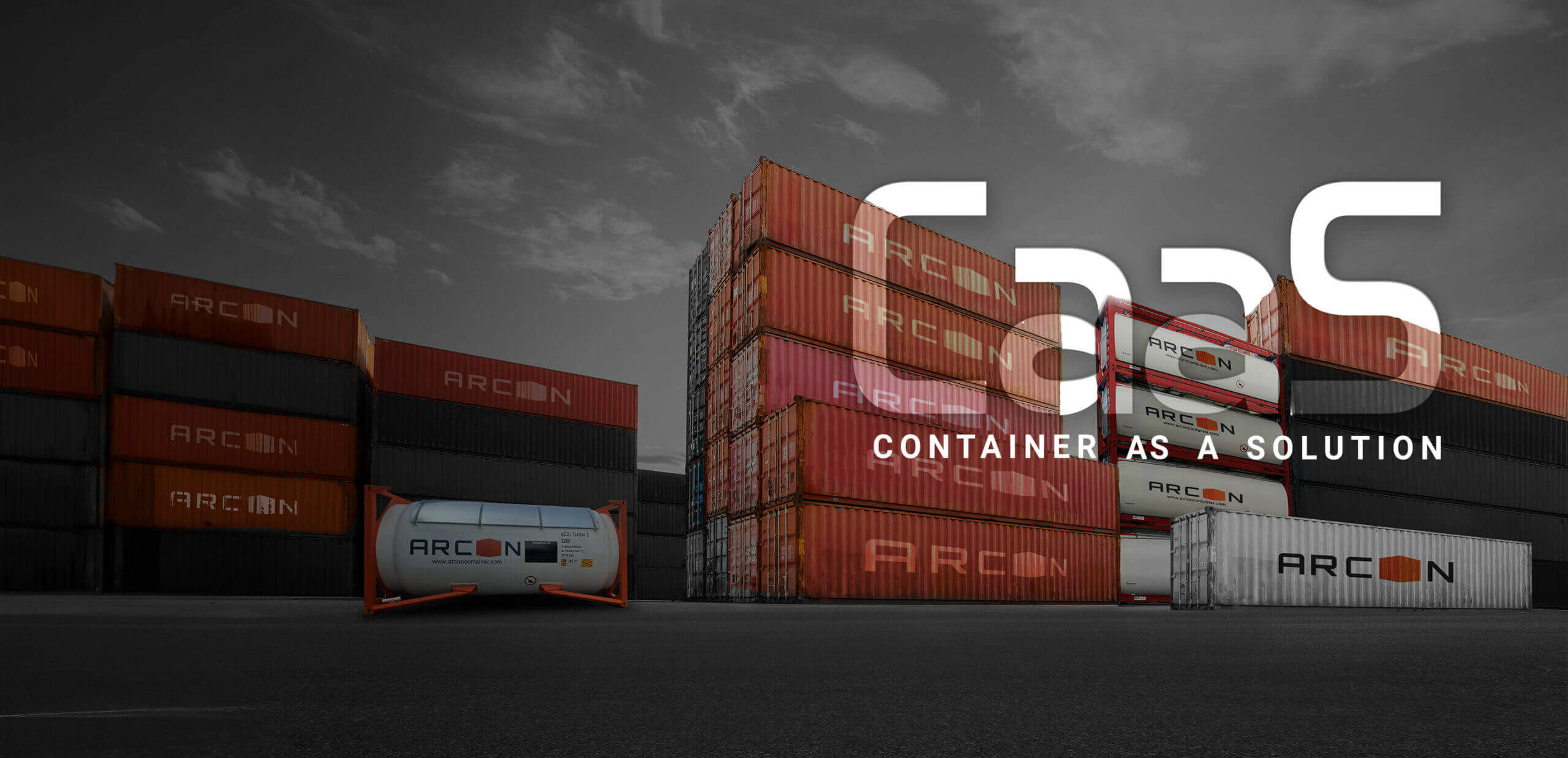 Global logistics network showing Arcon containers being transported by sea and land