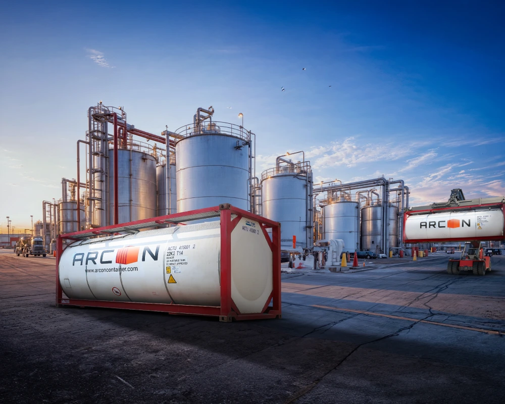 ISO tank container frame structure designed for secure intermodal lifting