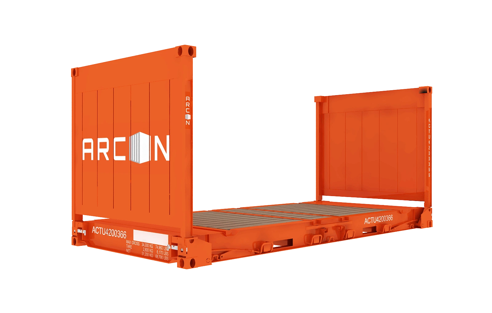 Standard 20ft steel shipping container with secure lockable double doors