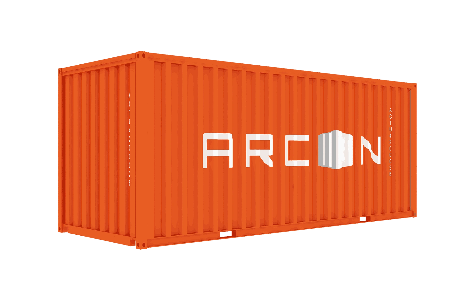 Side view of a heavy-duty cargo container highlighting corrugated steel walls